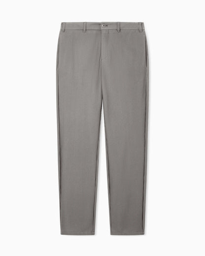 Flat front trousers in a technical gaufré honeycomb fabric