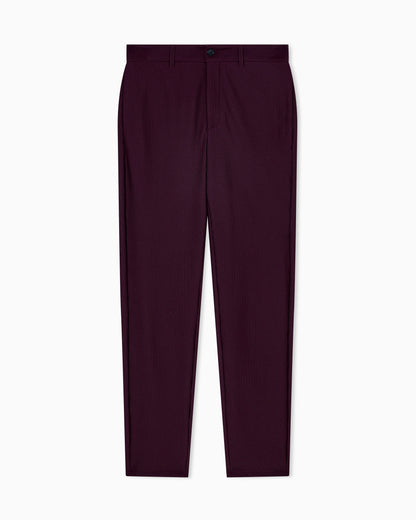 Flat front trousers in a technical gaufré honeycomb fabric