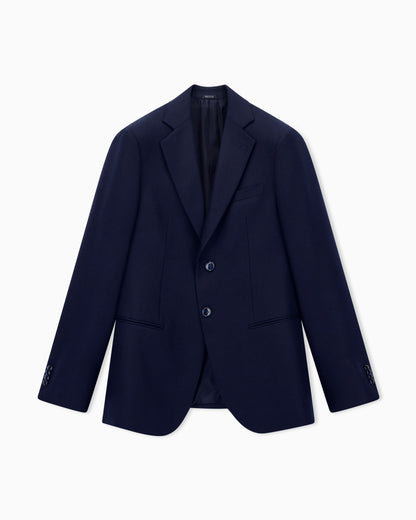 Single-breasted blazer in micro-patterned cashmere with lapels