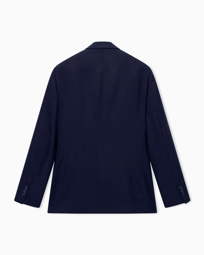 Single-breasted blazer in micro-patterned cashmere with lapels