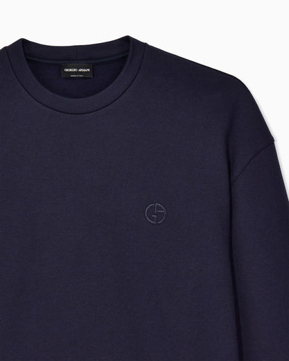 Cotton and cashmere crew-neck sweatshirt