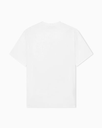 Crew neck t-shirt in cotton interlock and cashmere