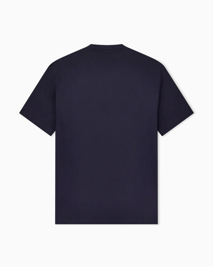 Crew neck t-shirt in cotton interlock and cashmere