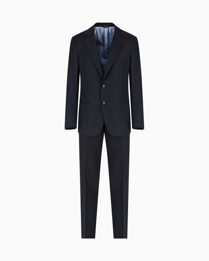 Manhattan line virgin-wool single-breasted suit