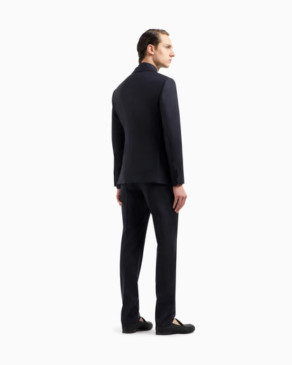 Manhattan line virgin-wool single-breasted suit