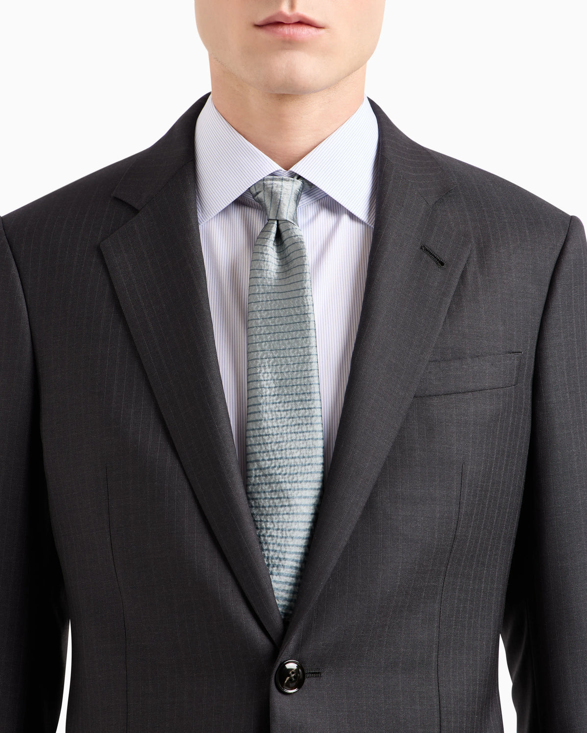Manhattan Line pinstriped virgin-wool single-breasted suit