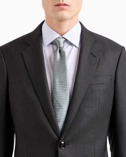 Manhattan Line pinstriped virgin-wool single-breasted suit