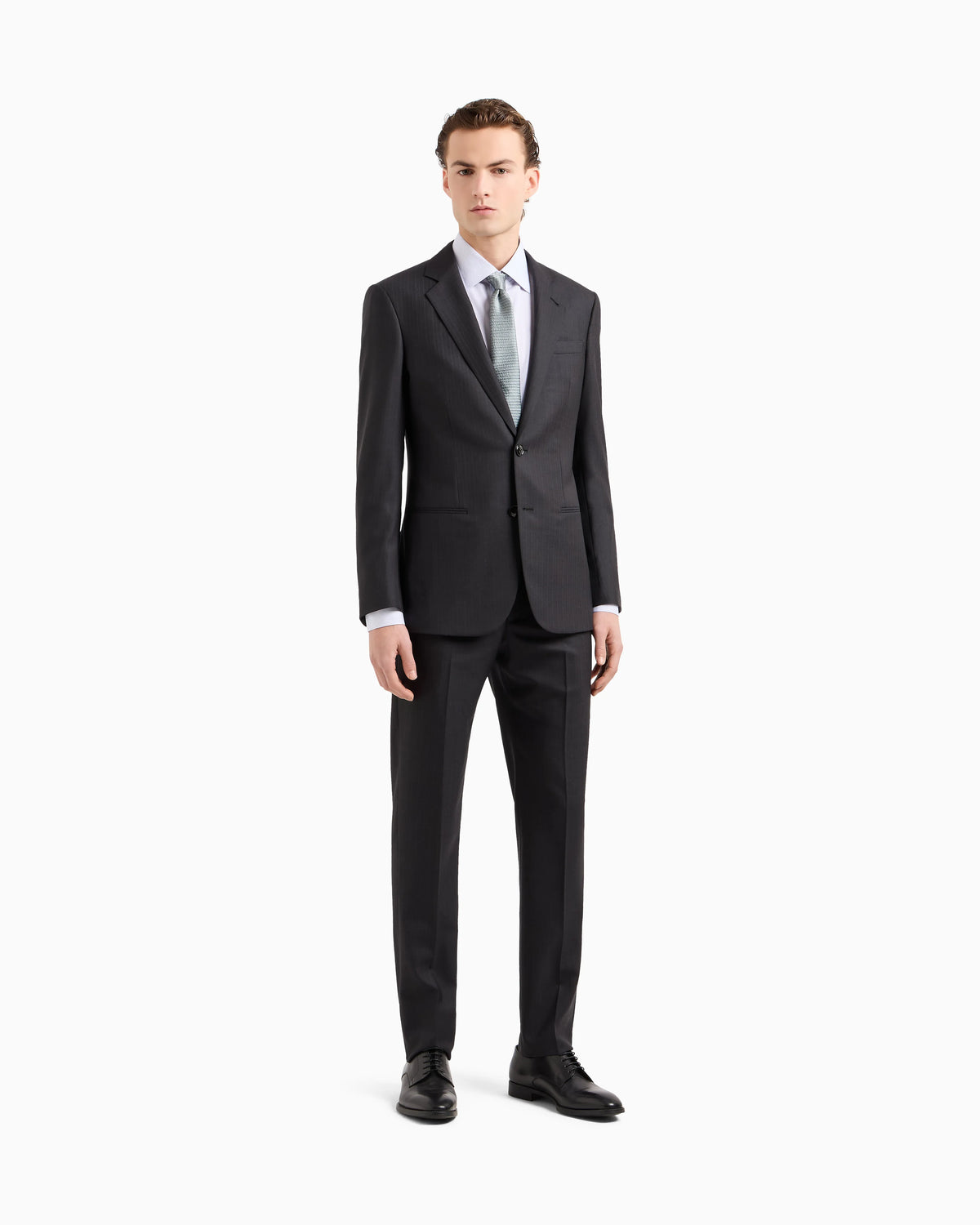 Manhattan Line pinstriped virgin-wool single-breasted suit