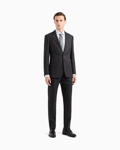 Manhattan Line pinstriped virgin-wool single-breasted suit