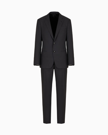 Manhattan Line pinstriped virgin-wool single-breasted suit