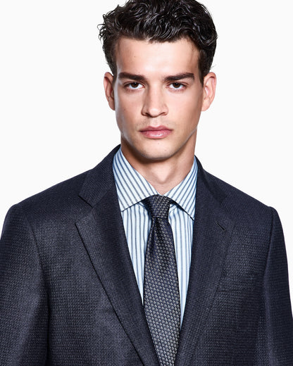 Manhattan Line single-breasted suit in houndstooth wool and cashmere