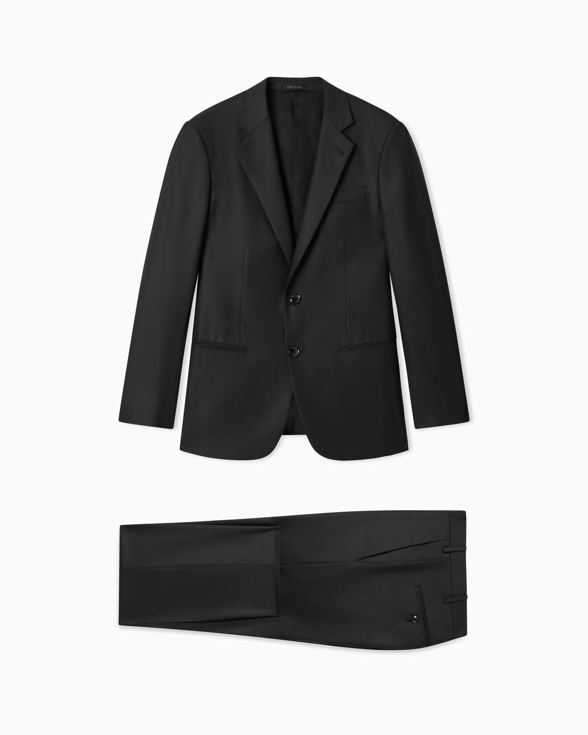 Manhattan Line single-breasted suit in micro-armure virgin wool