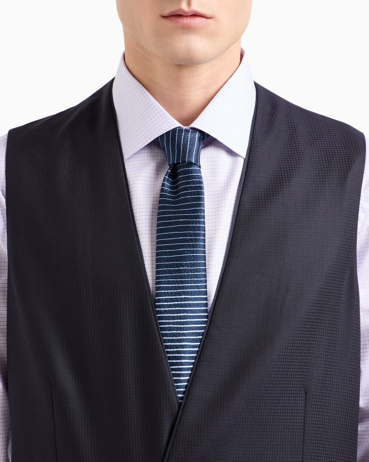 Regular-fit shirt in micro-check luxury cotton