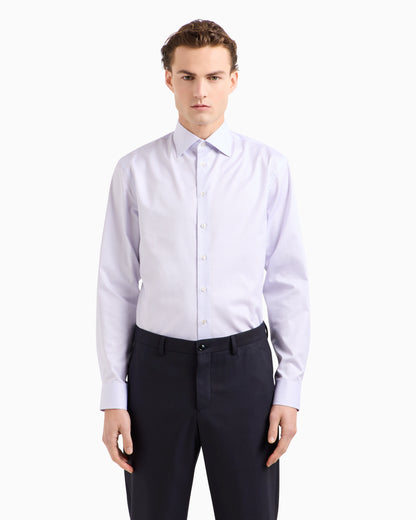 Regular-fit shirt in micro-check luxury cotton