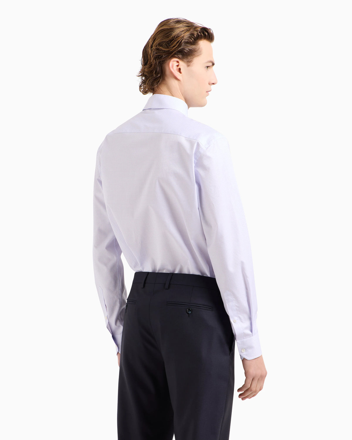 Regular-fit shirt in micro-check luxury cotton