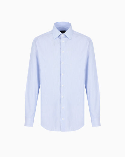Regular-fit shirt in striped luxury cotton