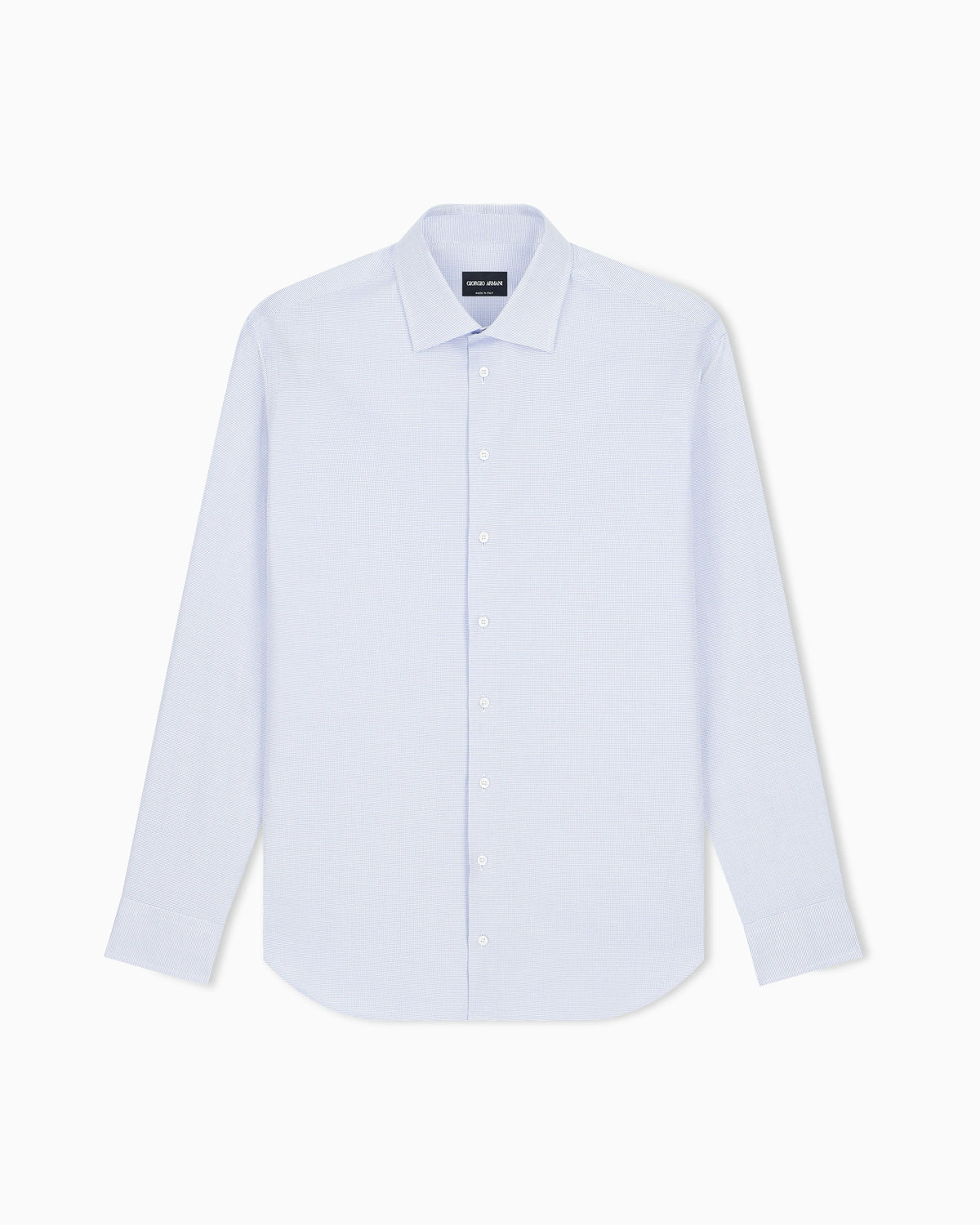 Regular fit shirt in micro weave cotton with French collar