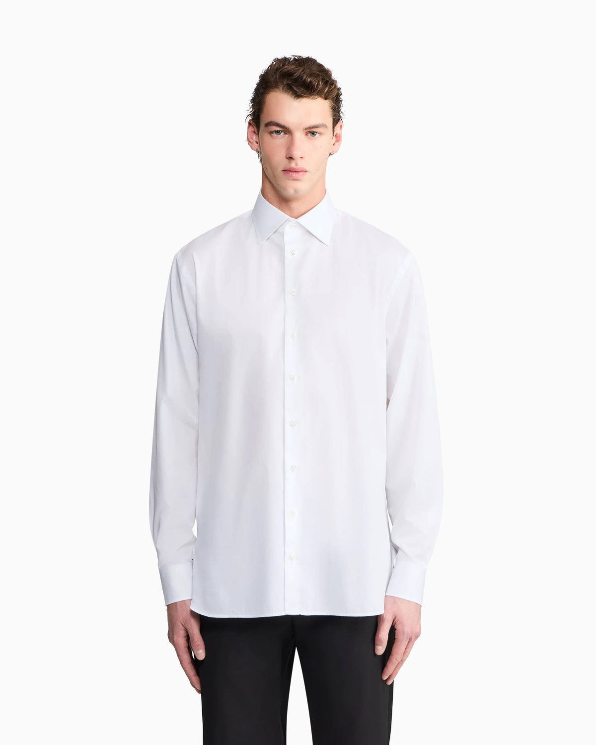 Regular-fit shirt in luxury cotton twill