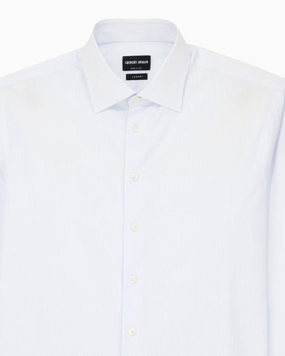 Regular-fit shirt in luxury striped cotton