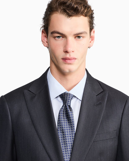 Regular-fit shirt in luxury striped cotton