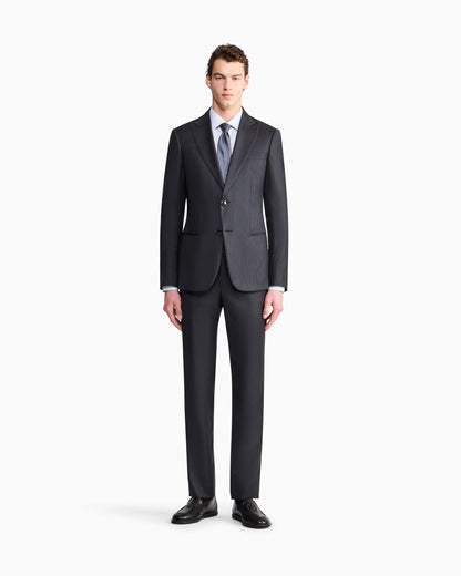 Regular-fit shirt in luxury striped cotton