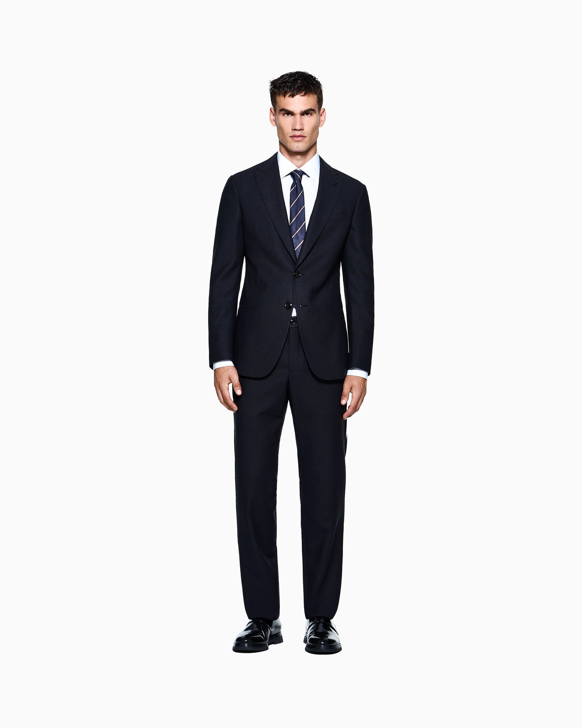 Regular-fit shirt in striped luxury cotton