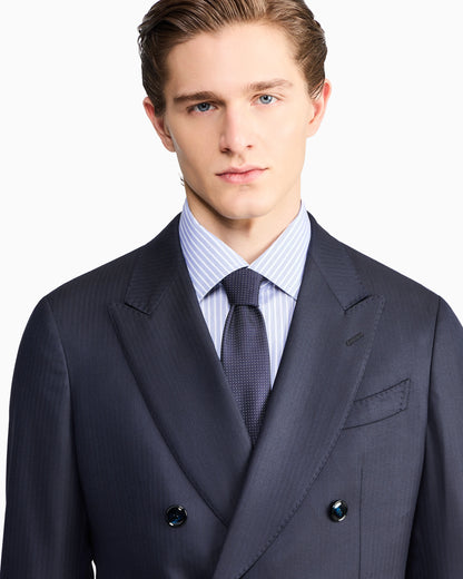 Regular-fit shirt in luxury striped cotton