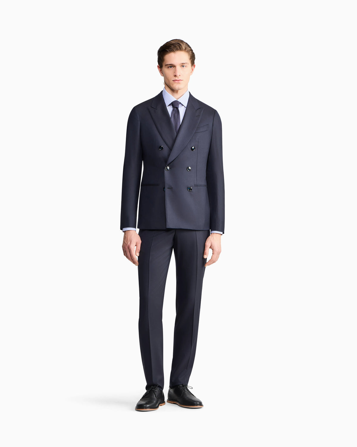 Regular-fit shirt in luxury striped cotton