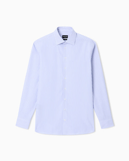 Regular-fit shirt in luxury striped cotton