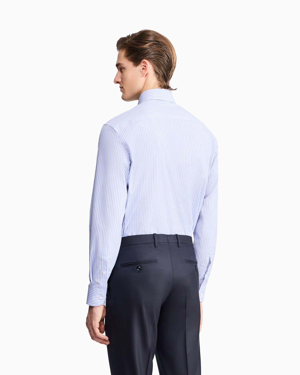 Regular-fit shirt in luxury striped cotton