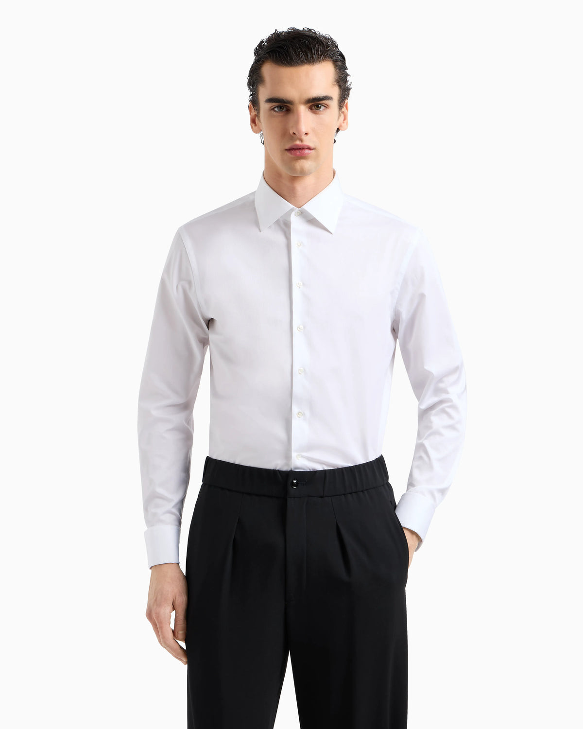 Regular-fit shirt in luxury cotton twill