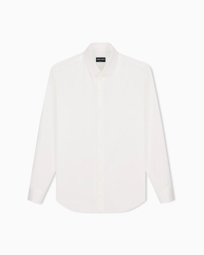Regular fit shirt in cotton twill with exposed buttons