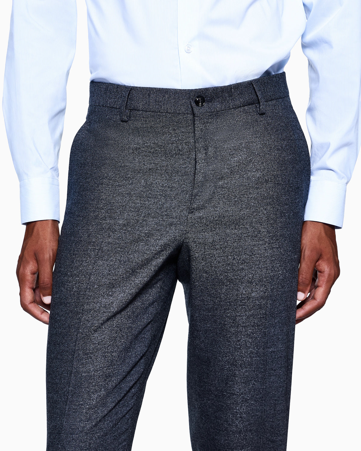 Napoli Line double-breasted suit in denim-effect virgin wool and cashmere
