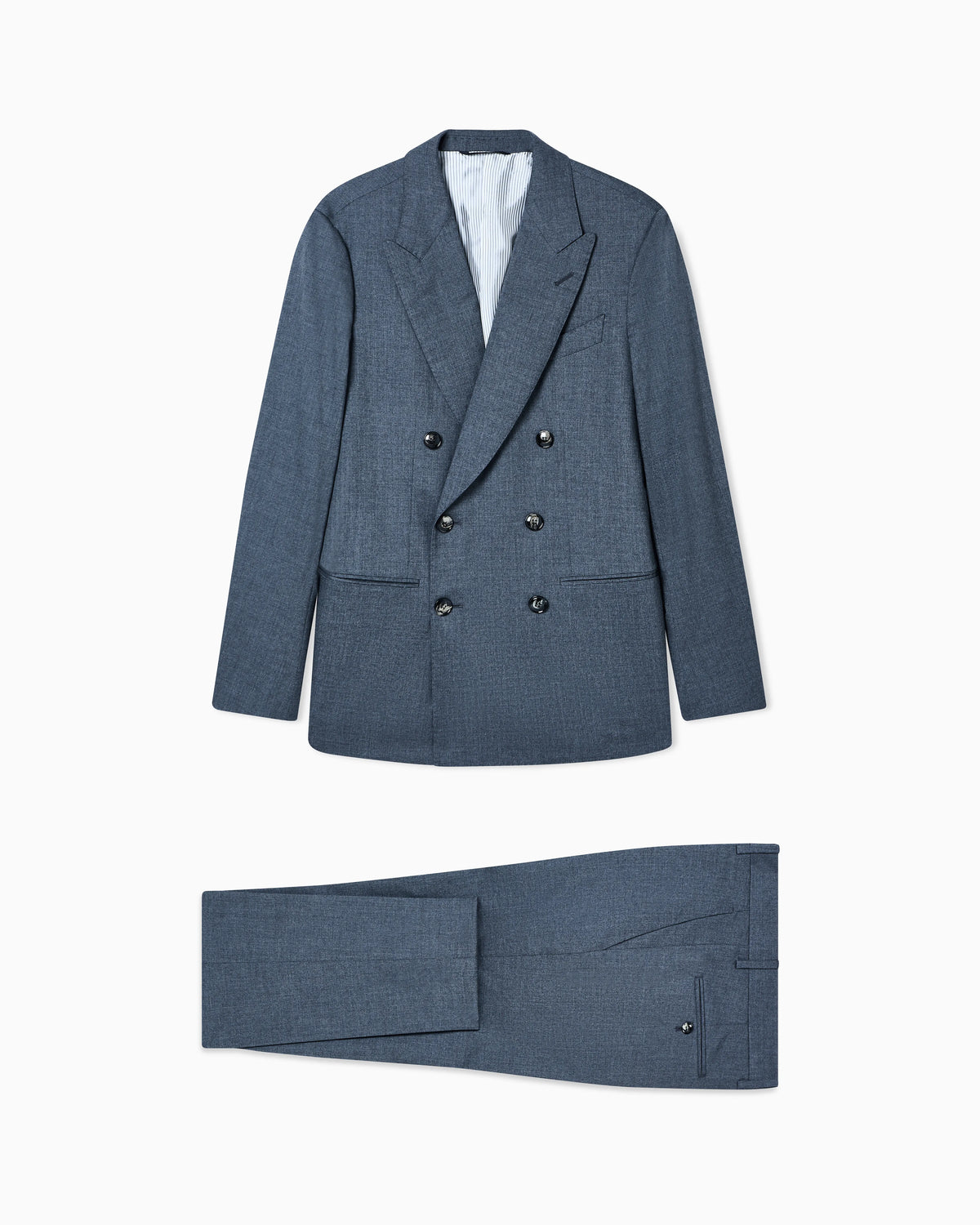 Napoli Line double-breasted suit in mélange cashmere and silk