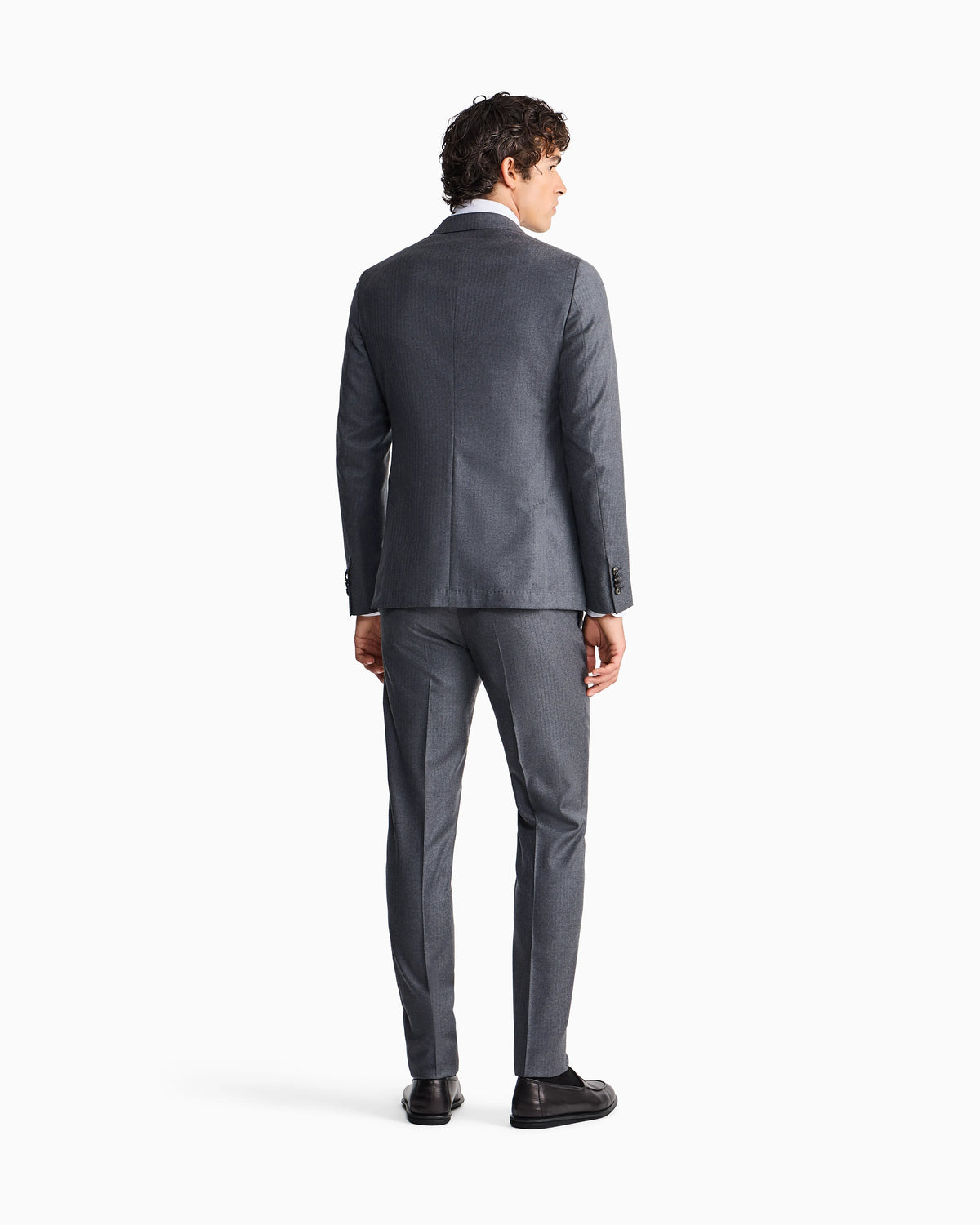 Double-breasted pinstriped virgin wool suit Napoli