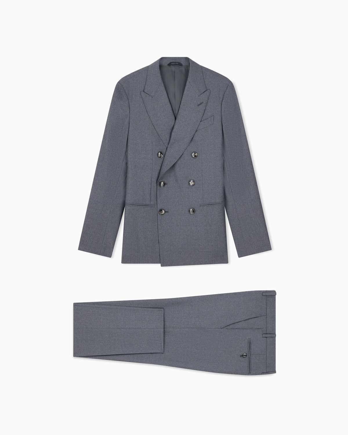 Double-breasted pinstriped virgin wool suit Napoli