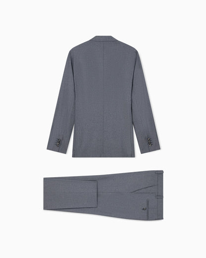 Double-breasted pinstriped virgin wool suit Napoli