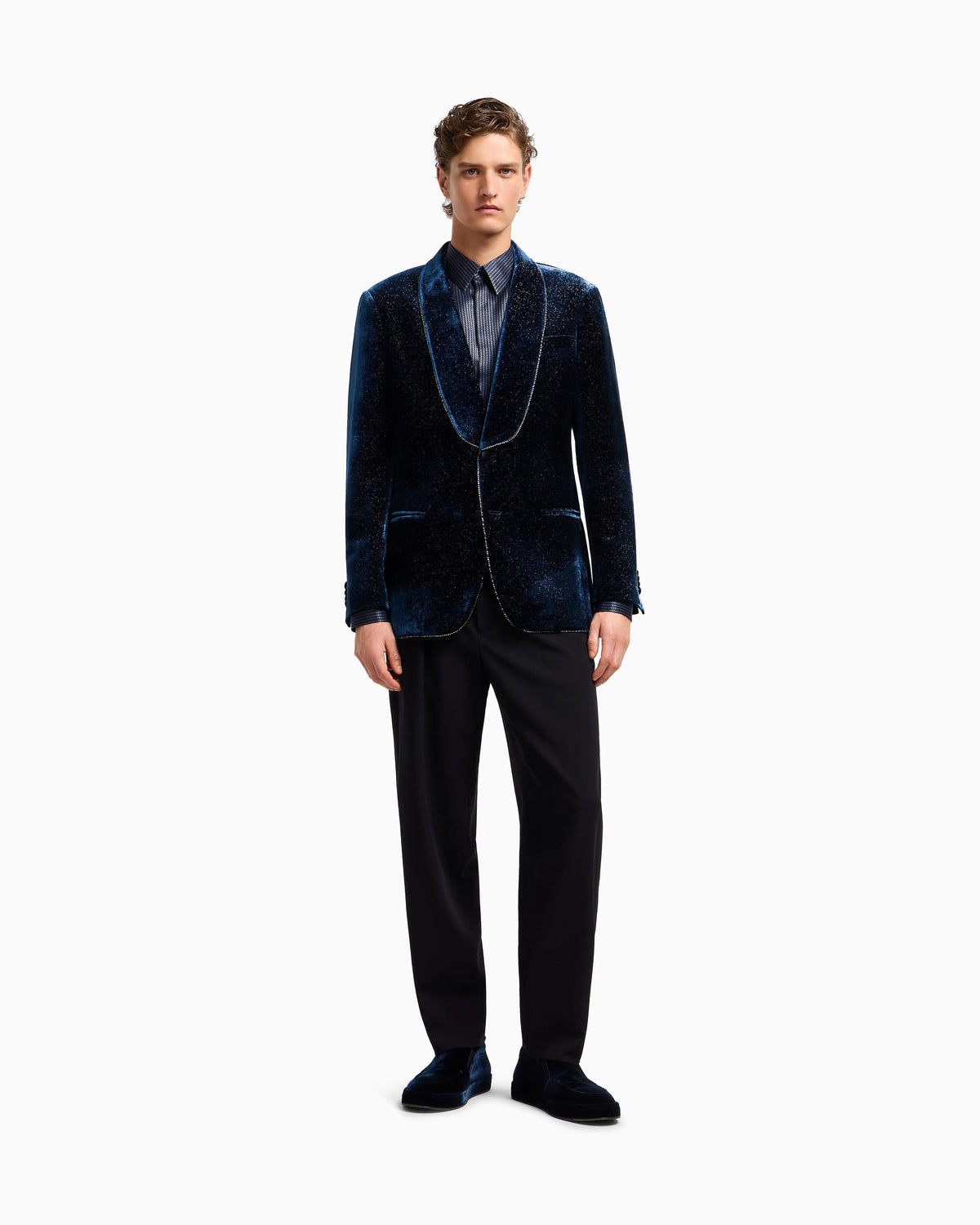 Pleated Giorgio’s trousers in wool crêpe