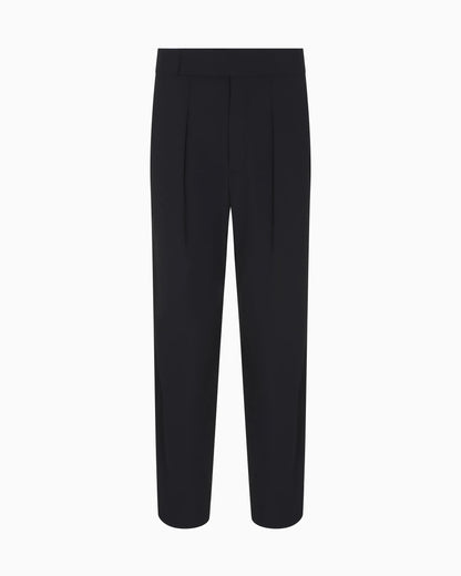 Pleated Giorgio’s trousers in wool crêpe