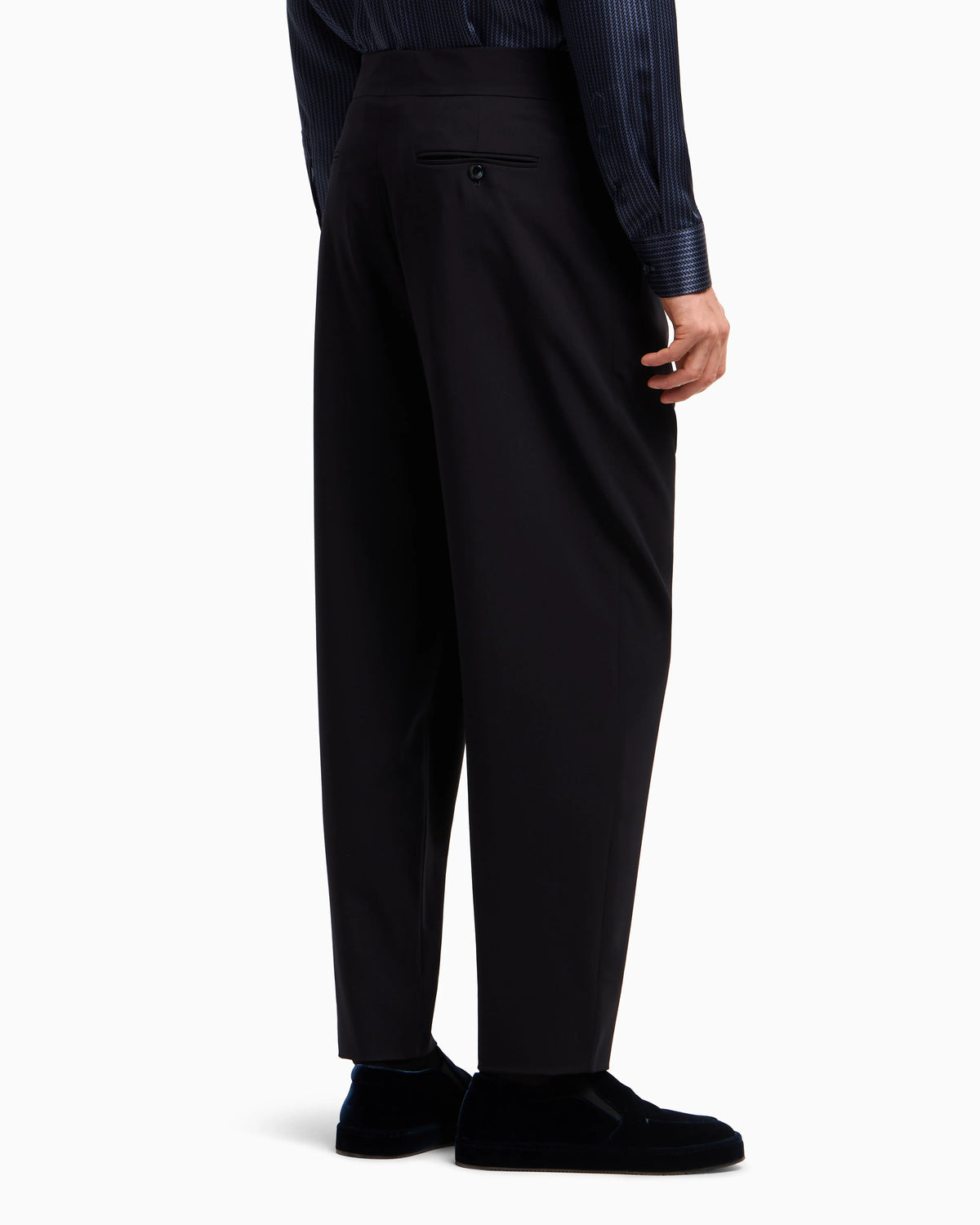 Pleated Giorgio’s trousers in wool crêpe