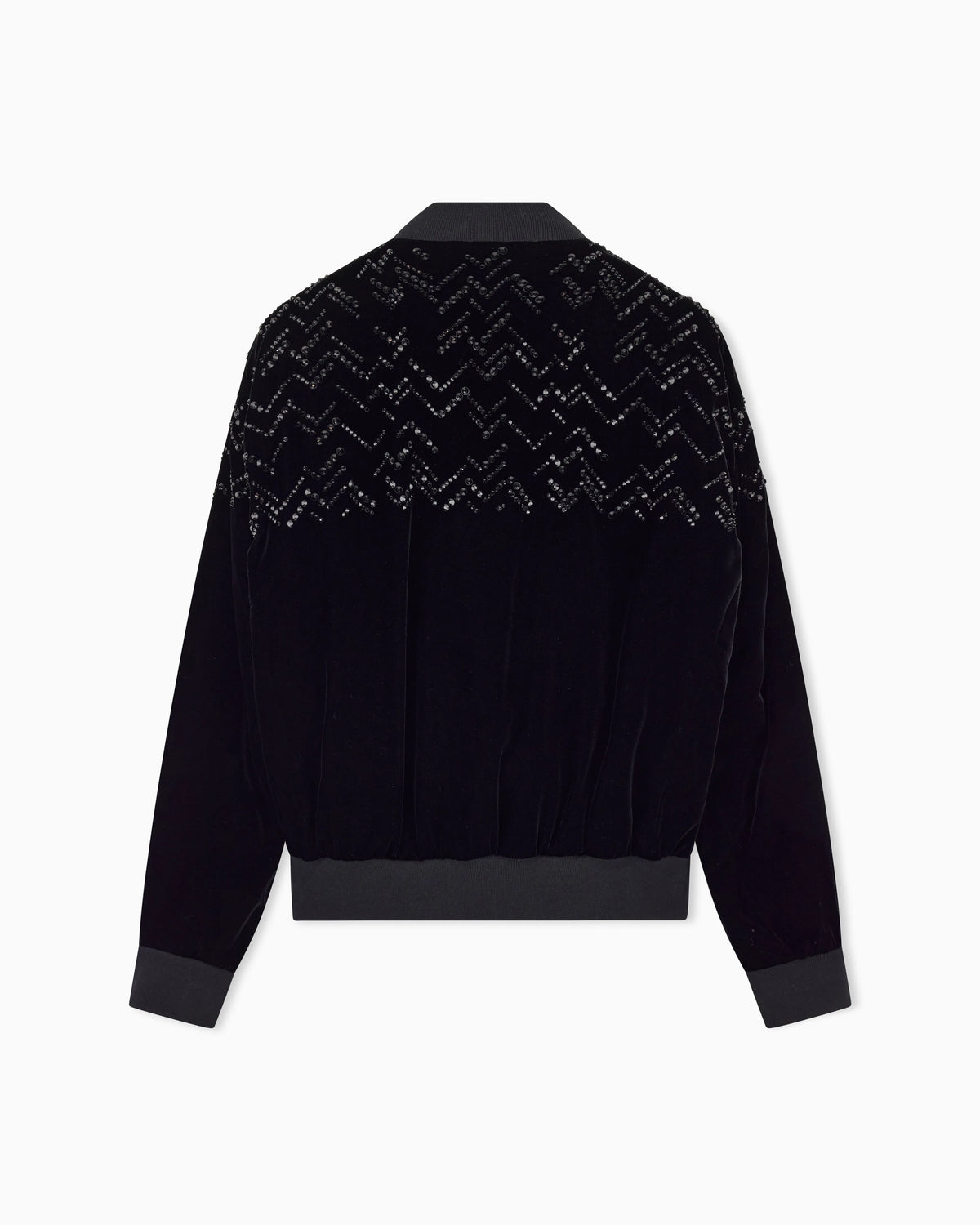 Giorgio’s velvet bomber jacket with applied rhinestones