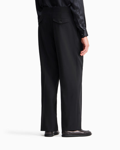 Tailored two-pleat trousers in pure virgin wool crepe
