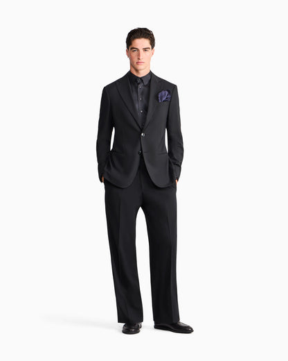 Tailored two-pleat trousers in pure virgin wool crepe