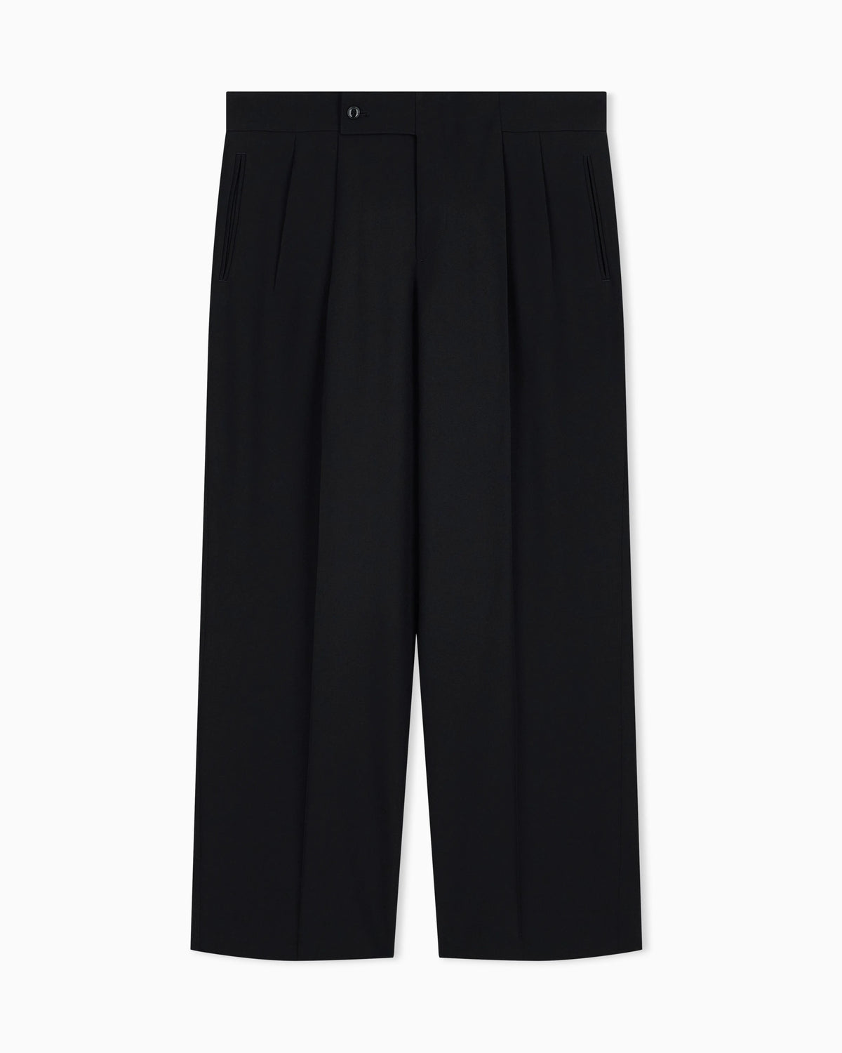 Tailored two-pleat trousers in pure virgin wool crepe