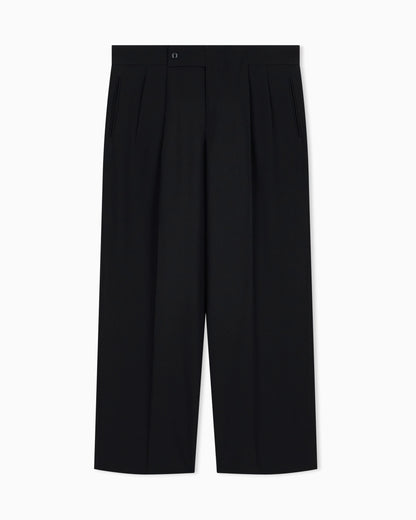Tailored two-pleat trousers in pure virgin wool crepe