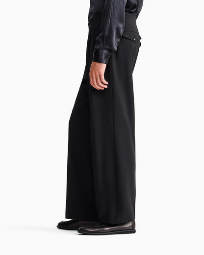 Tailored two-pleat trousers in pure virgin wool crepe