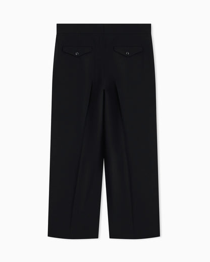 Tailored two-pleat trousers in pure virgin wool crepe