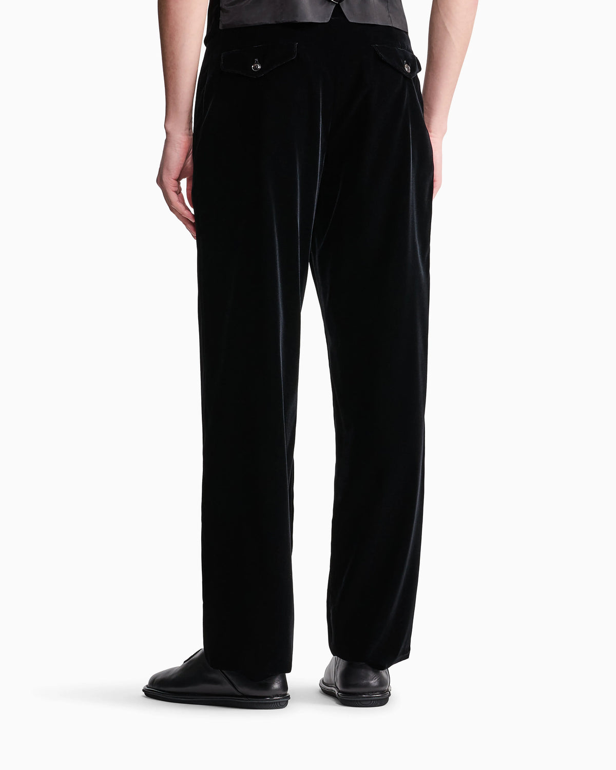 Oversized trousers in smooth stretch velvet