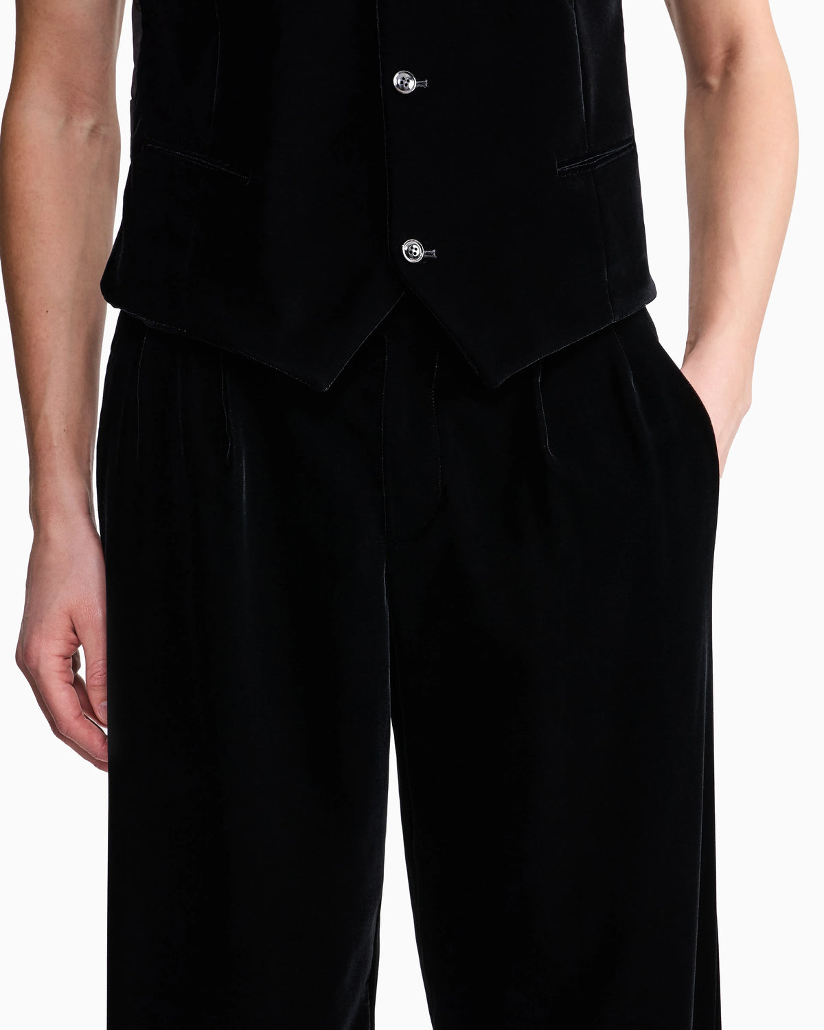 Oversized trousers in smooth stretch velvet