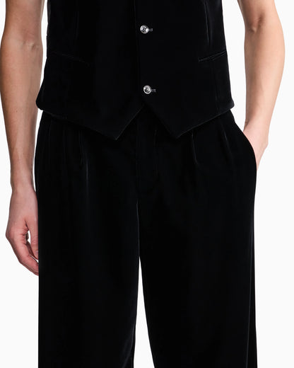 Oversized trousers in smooth stretch velvet